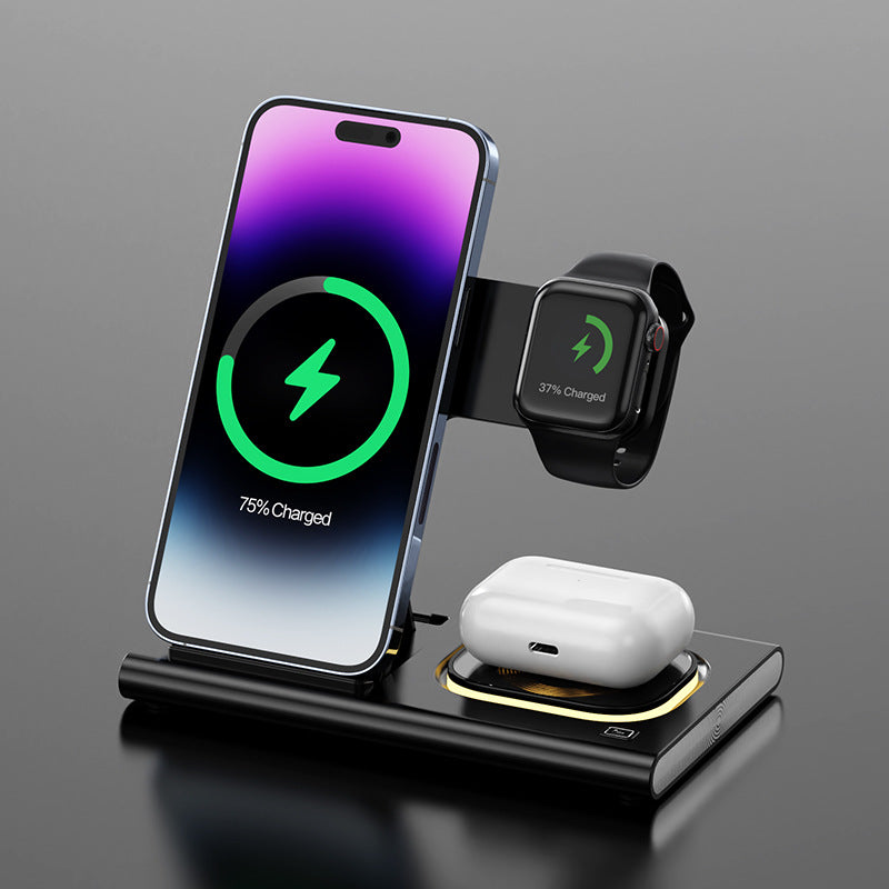 3 IN 1 15W Wireless Charger Mag Safe Desktop Night Light
