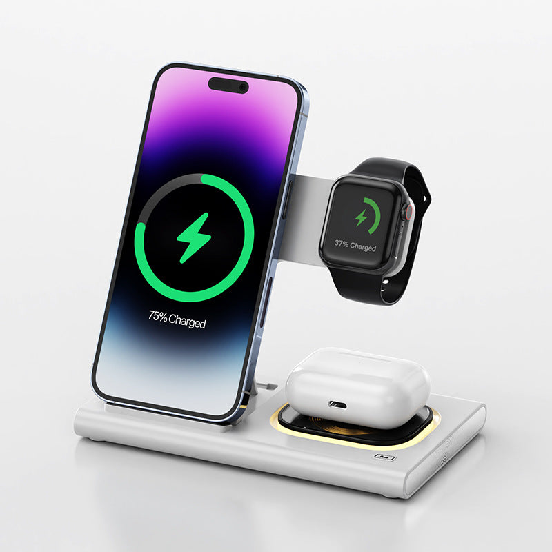 3 IN 1 15W Wireless Charger Mag Safe Desktop Night Light