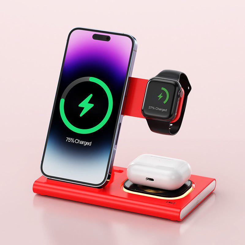 3 IN 1 15W Wireless Charger Mag Safe Desktop Night Light