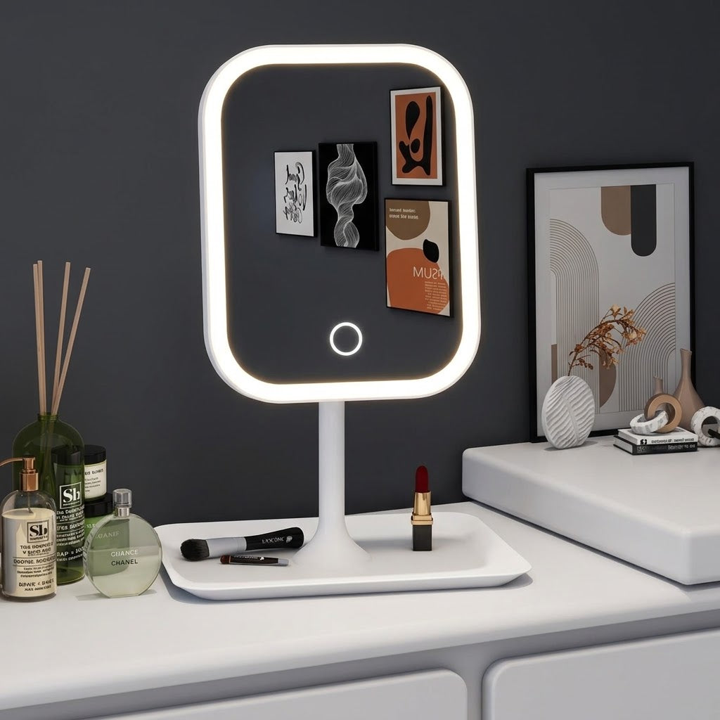 Desktop Vanity Mirror 3 Color Light LED Makeup Mirror