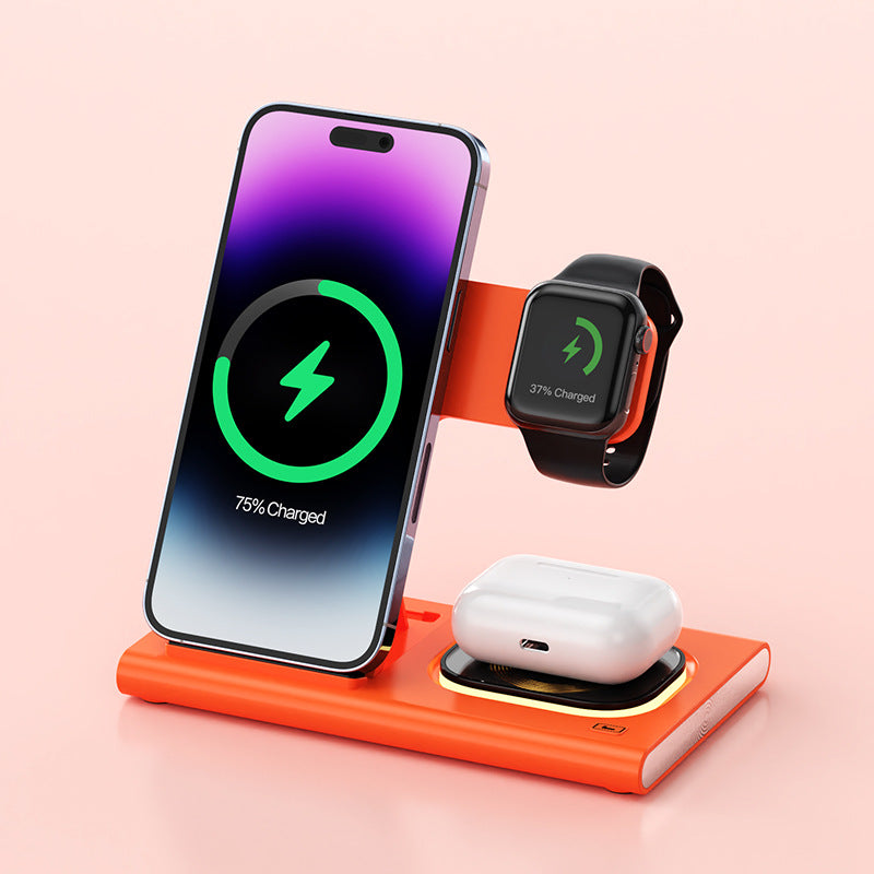 3 IN 1 15W Wireless Charger Mag Safe Desktop Night Light