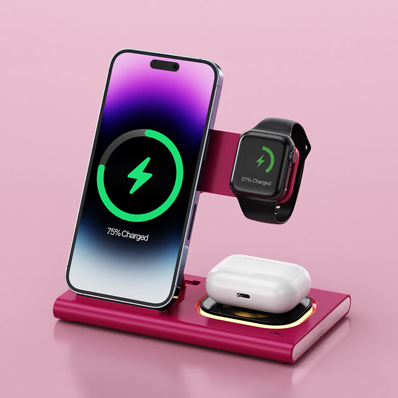 3 IN 1 15W Wireless Charger Mag Safe Desktop Night Light